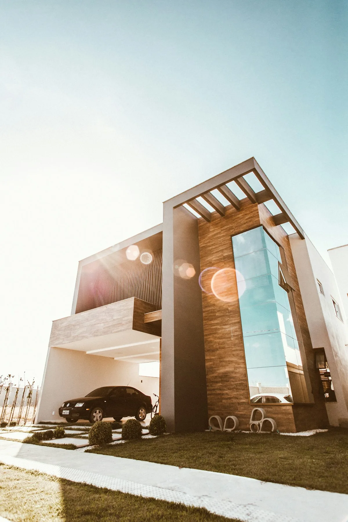 Fachada residencial moderna em imagem ilustrativa